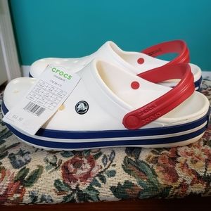 White Croc Band Clogs